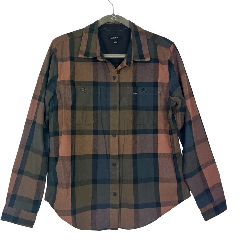 Roark Shirt Women Large Plaid Alpine Flannel Outdoor Organic Cotton Snap Button